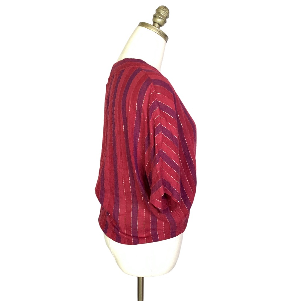 Rails Oversized Striped Button Down Crop Medium 3… - image 5